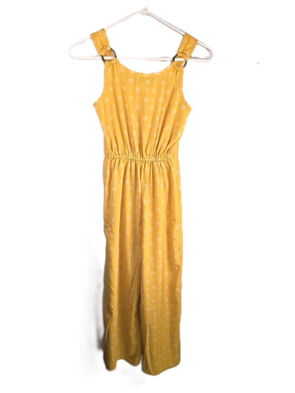 Jenna & Jessie Girls Jumpsuit Size 12 Mustard Wide Leg Sleeveless Elastic Waist